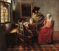 eine Dame Drinking und ein Herr Barock Johannes Vermeer
